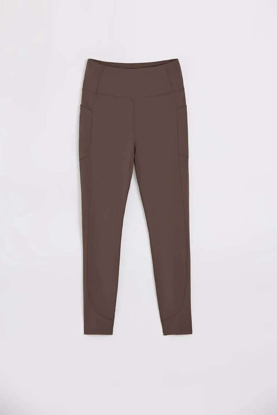 The Active Side Pocket Legging - Brown
